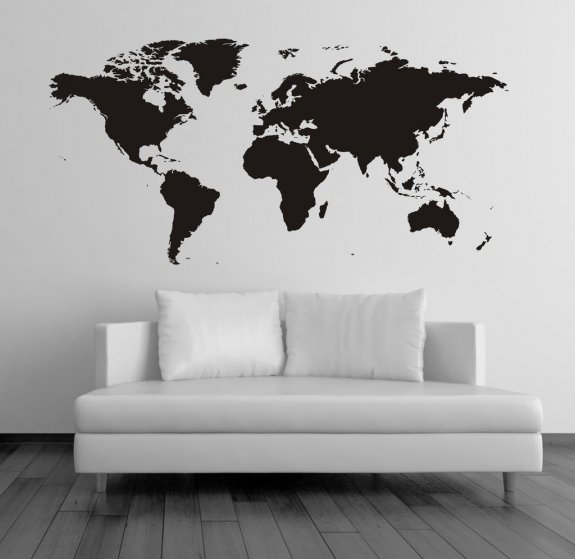 Världskarta siluett