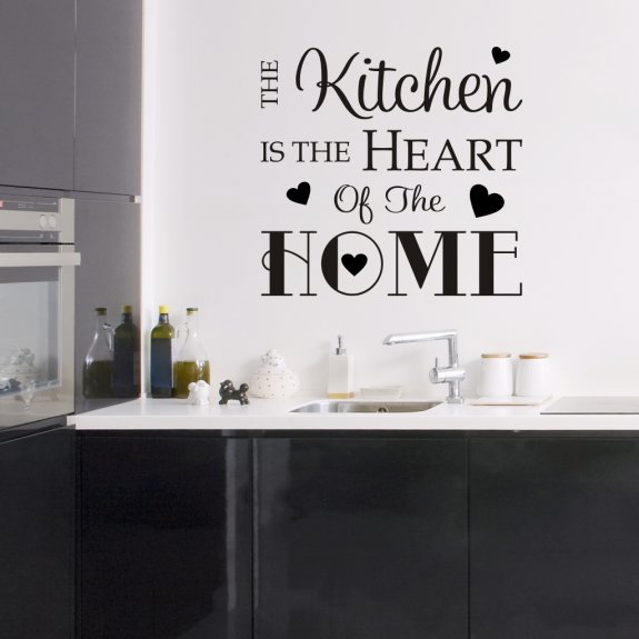 Väggtext The Kitchen is the Heart of the Home